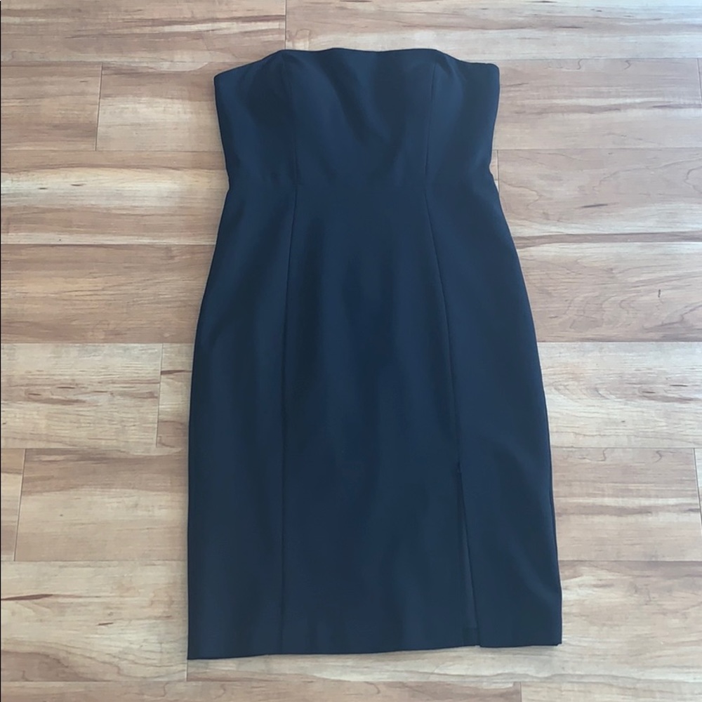 Black cocktail strapless dress